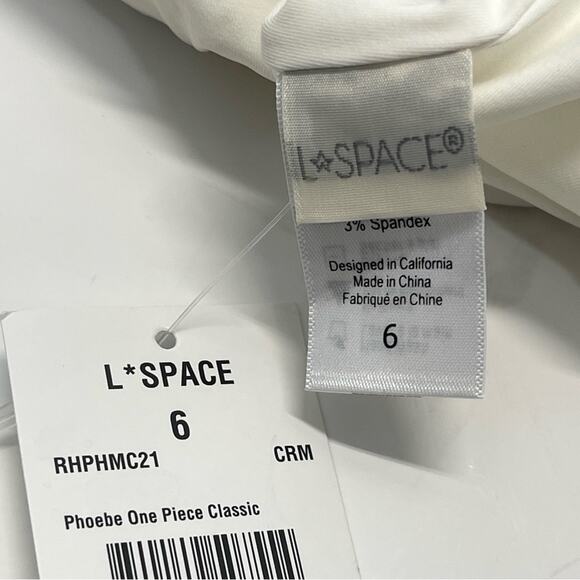 L*Space Ribbed Phoebe One Piece Swimsuit Cream White - Picture 11 of 15